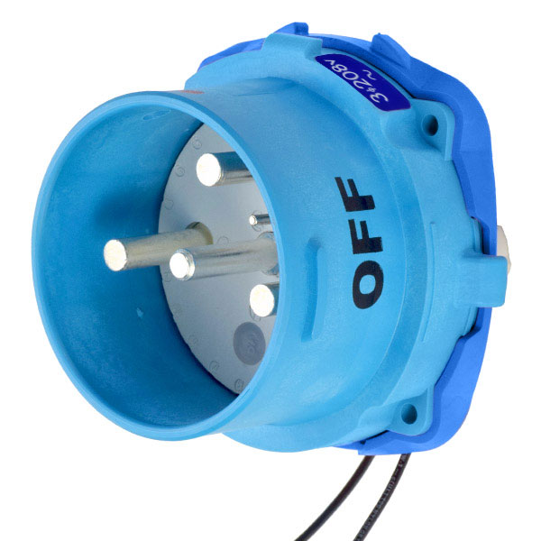 33-98163-262 - DS100 INLET POLY BLUE SIZE 5 TYPE 4X 3P+G 100A 208 VAC 60 Hz +2 AUX